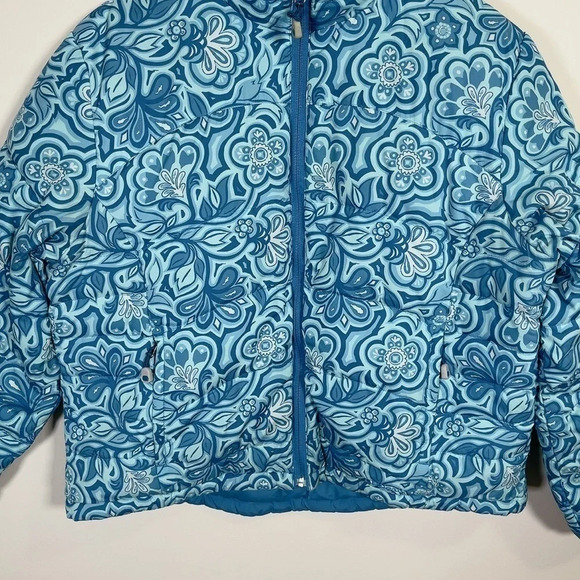 L.L. Bean Blue Floral Puffer Jacket - Picture 3 of 16